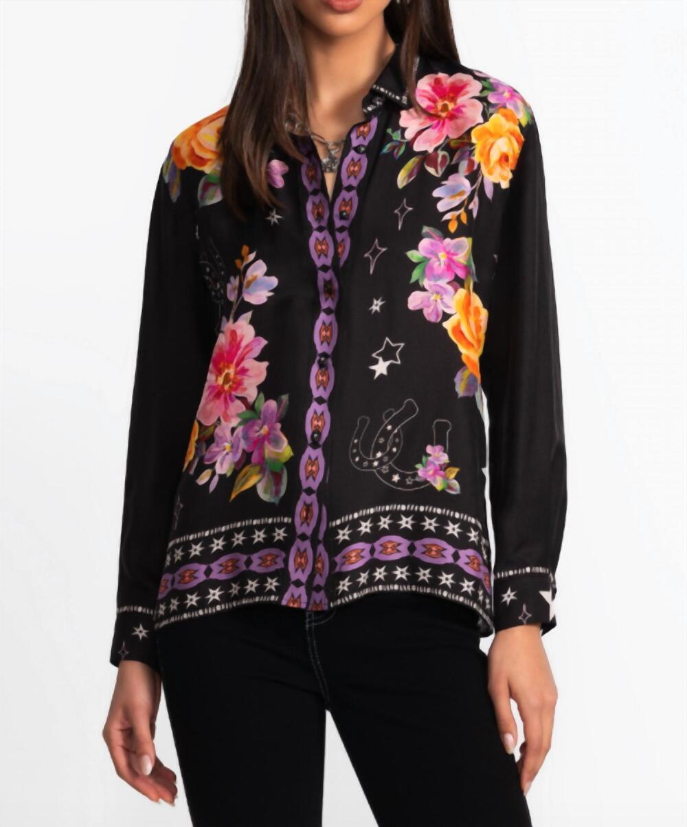 NEW JOHNNY WAS rosalynda button down shirt in western kasumi